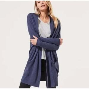 PACT Airplane Wrap Cardigan Heather Blue Large XL